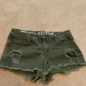 Army green shorts